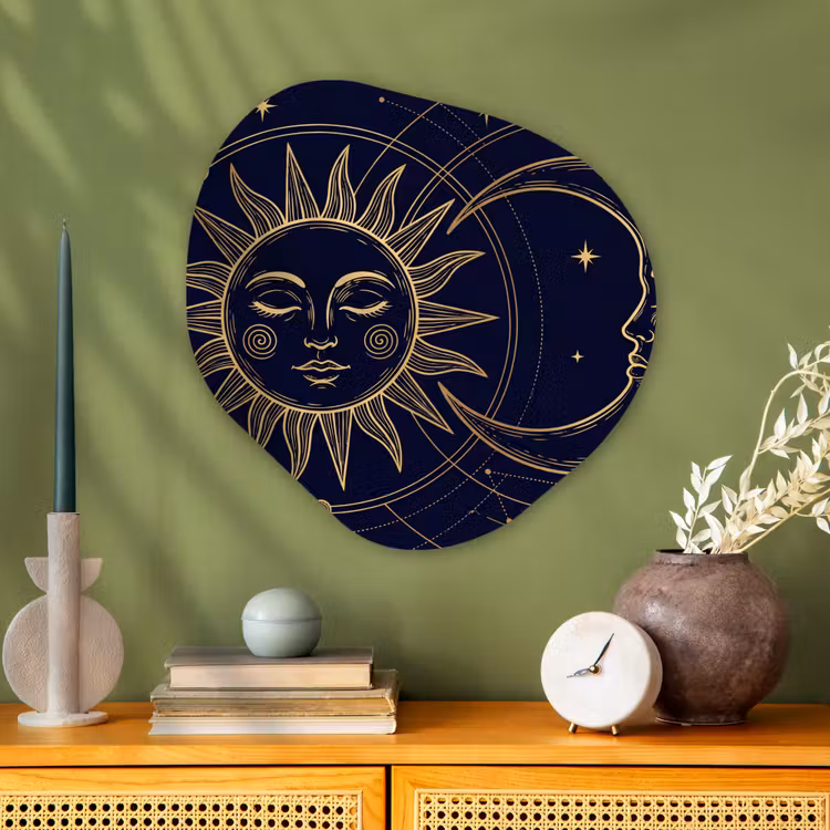 Organisch schilderij glas - Zon - Maan - Astrologie — 2