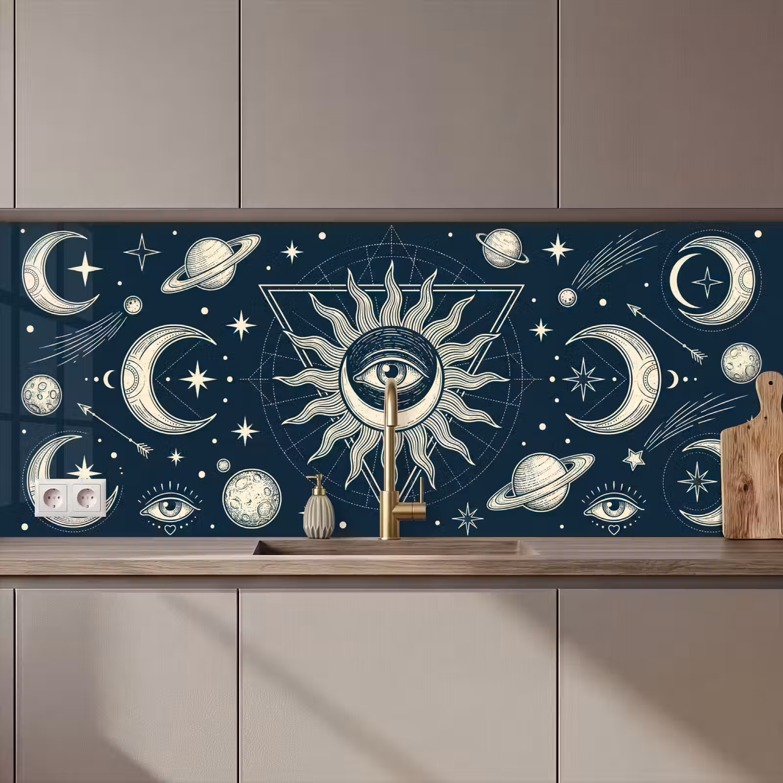Keuken achterwand - Zon Maan Sterren — 1