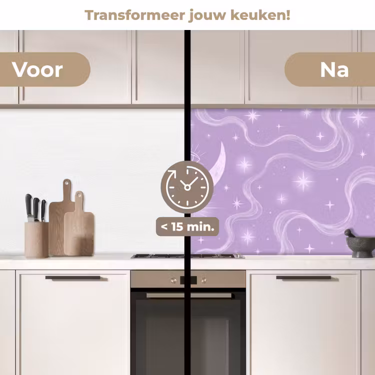 Keuken achterwand - Maan - Mystiek - Paars — 3