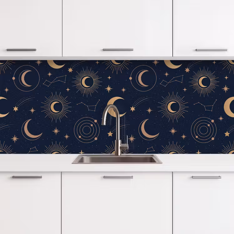 Keuken achterwand - Maan - Sterren - Goud — 4