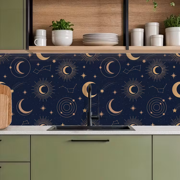 Keuken achterwand - Maan - Sterren - Goud — 8