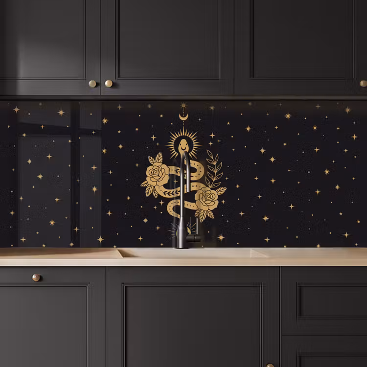 Keuken achterwand - Slang - Bloemen - Mystiek — 6