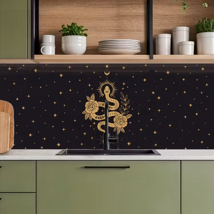 Keuken achterwand - Slang - Bloemen - Mystiek — 8