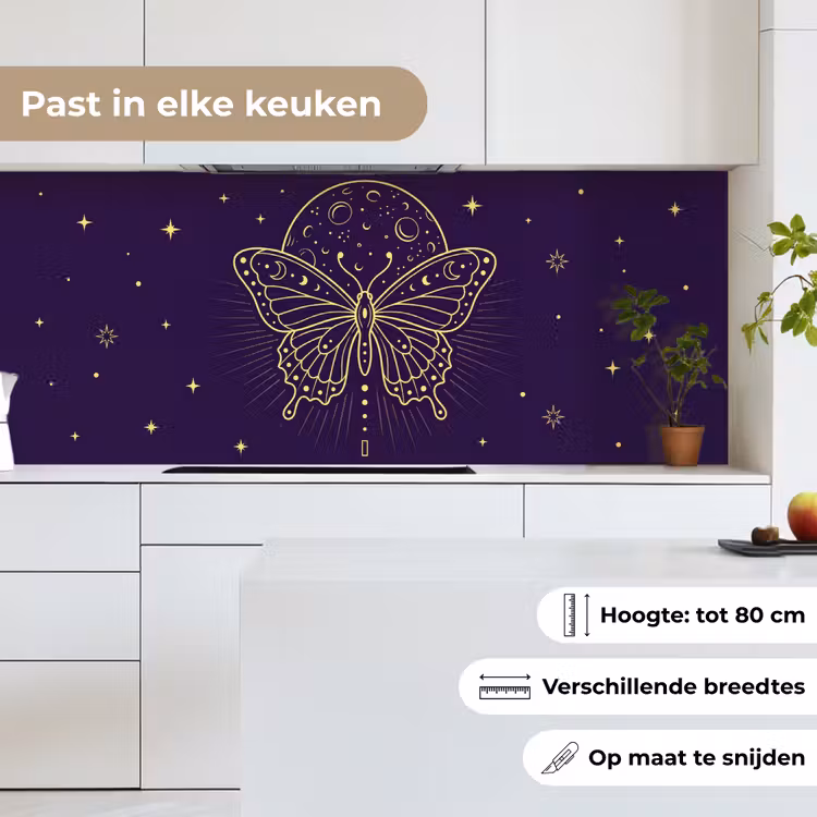Keuken achterwand - Vlinder - Maan - Mystiek — 7