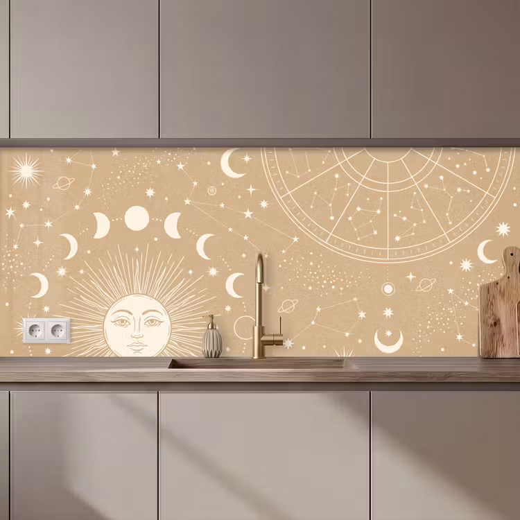 Keuken achterwand - Zon - Maan - Sterren — 1