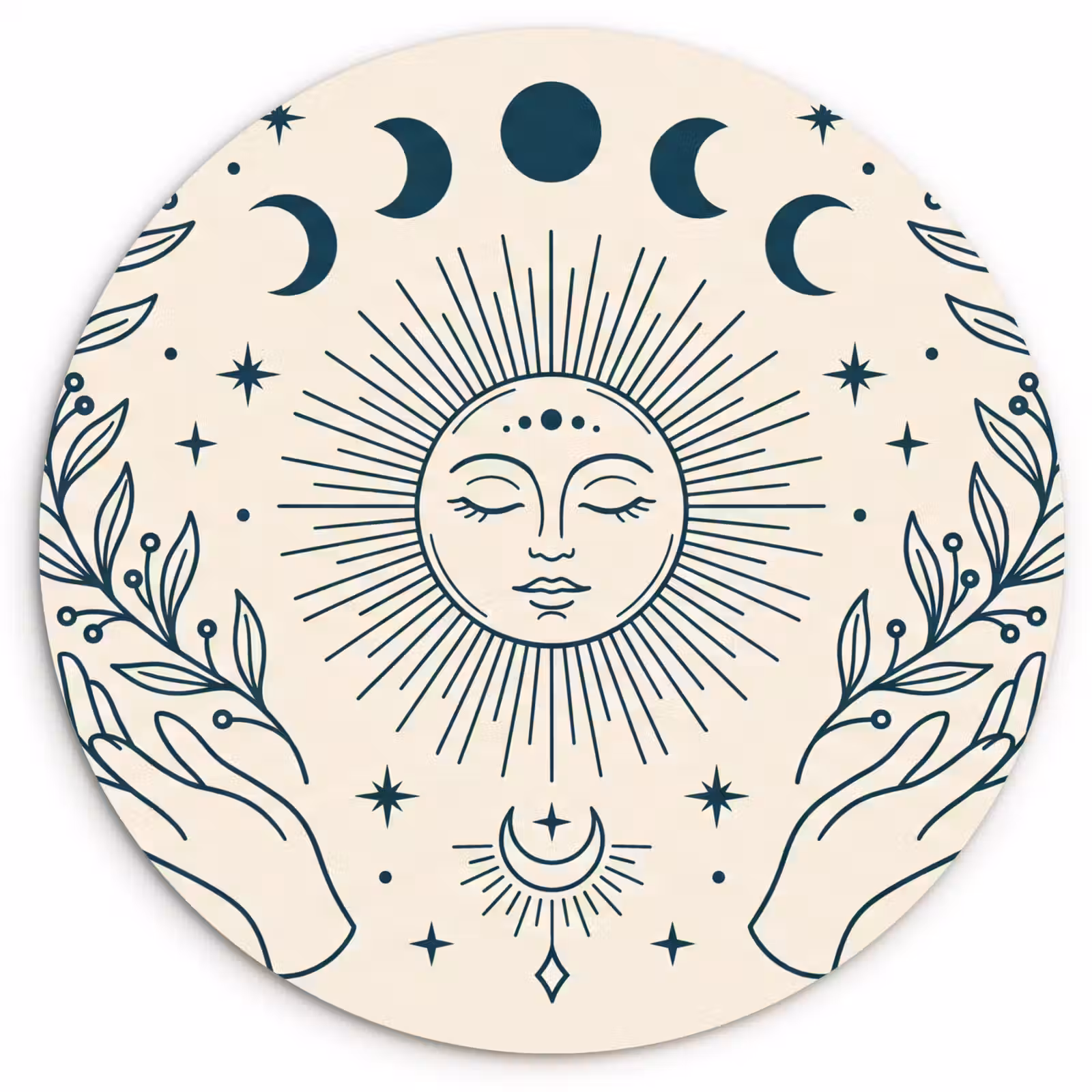 Muurcirkel - Zon Maan Illustratie — 1