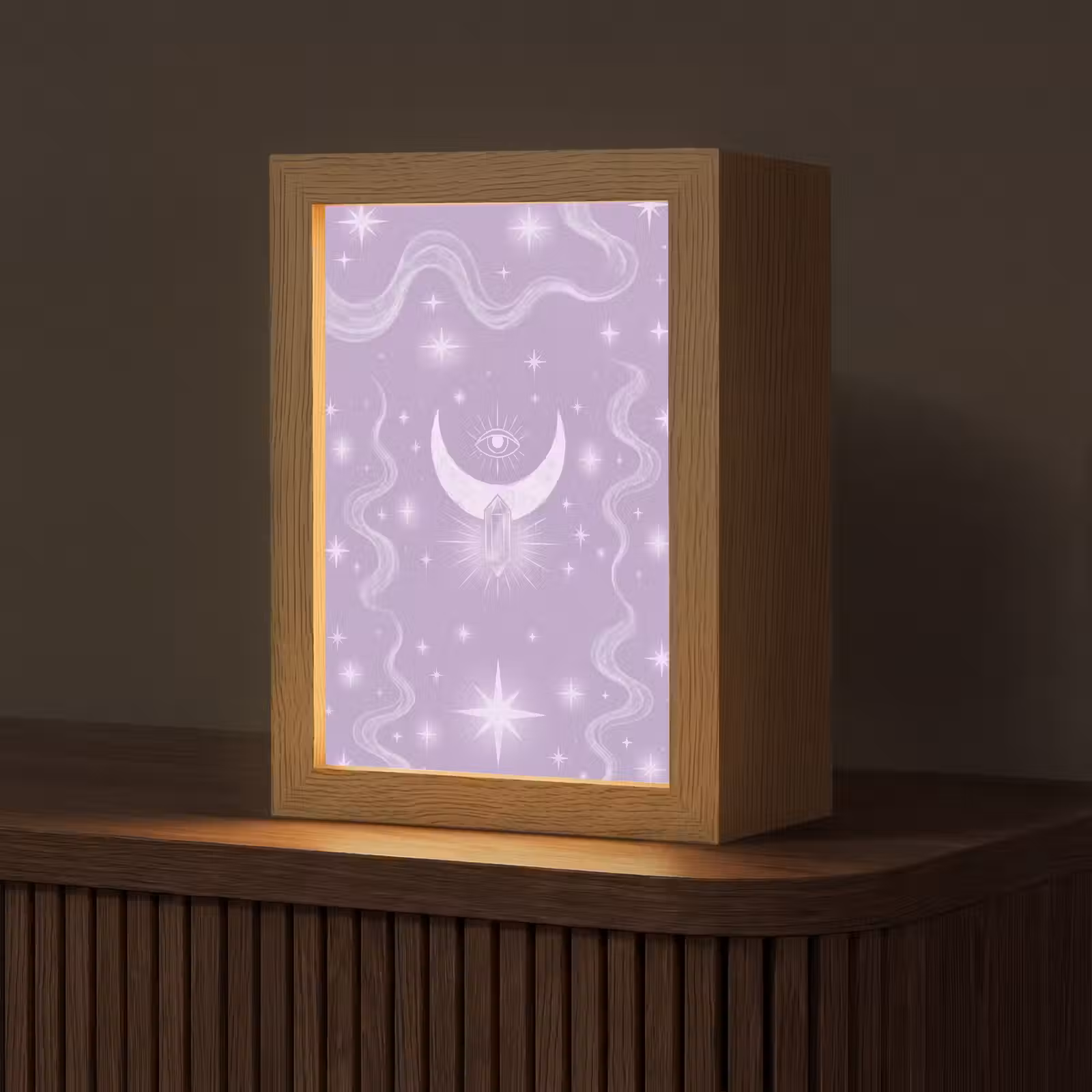 Gepersonaliseerd Lightbox - Maan - Mystiek - Paars — 1