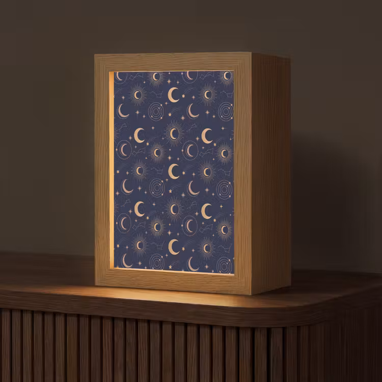 Gepersonaliseerd Lightbox - Maan - Sterren - Goud — 1