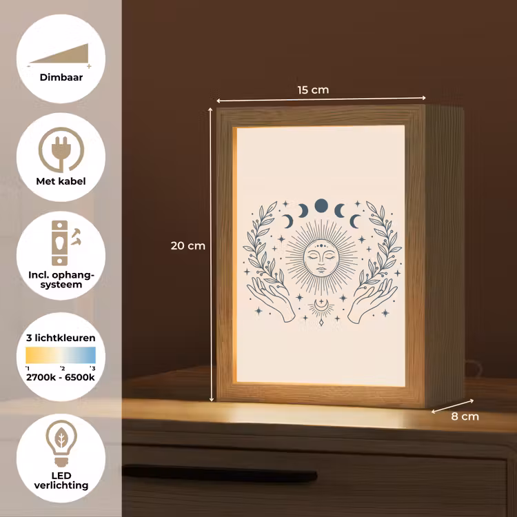 Gepersonaliseerd Lightbox - Zon Maan Illustratie — 7