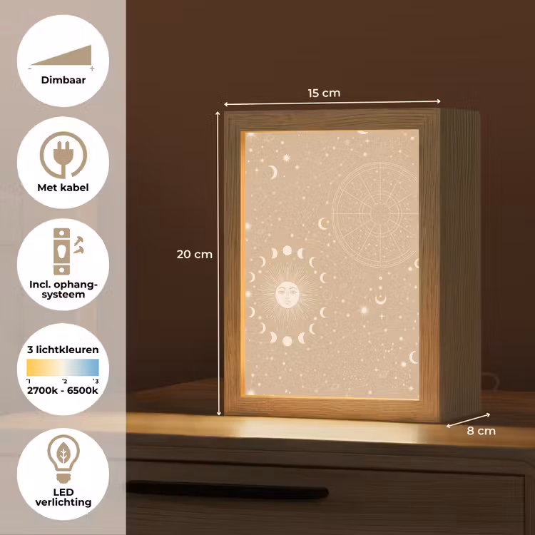 Gepersonaliseerd Lightbox - Zon - Maan - Sterren — 7