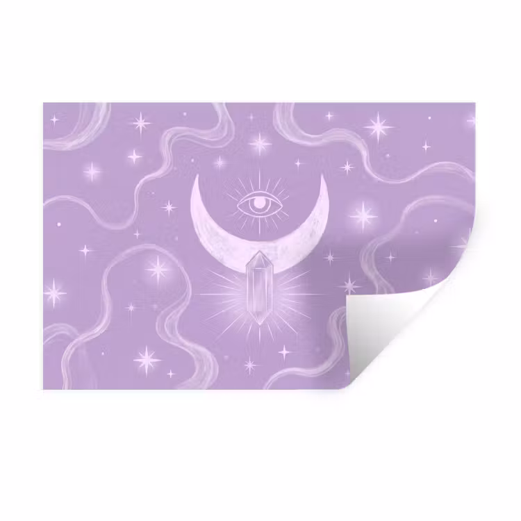 Muursticker - Maan - Mystiek - Paars — 1