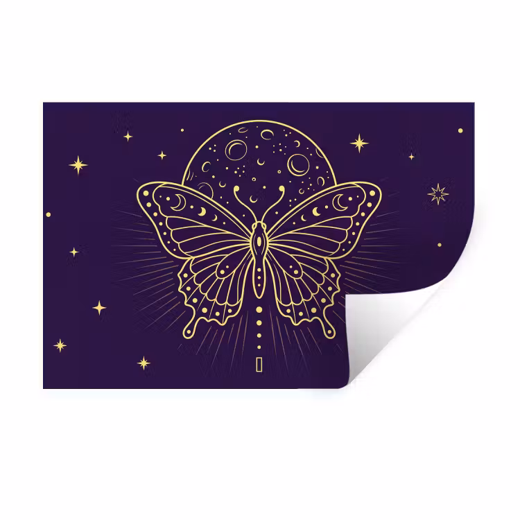 Muursticker - Vlinder - Maan - Mystiek — 1