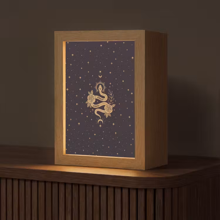 Gepersonaliseerd Lightbox - Slang - Bloemen - Mystiek — 1