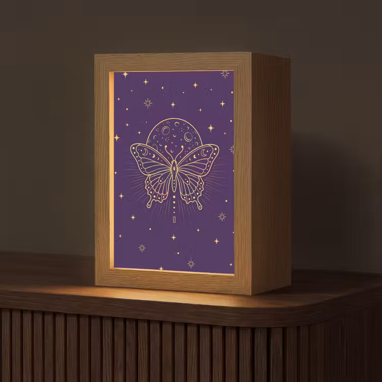 Gepersonaliseerd Lightbox - Vlinder - Maan - Mystiek — 1