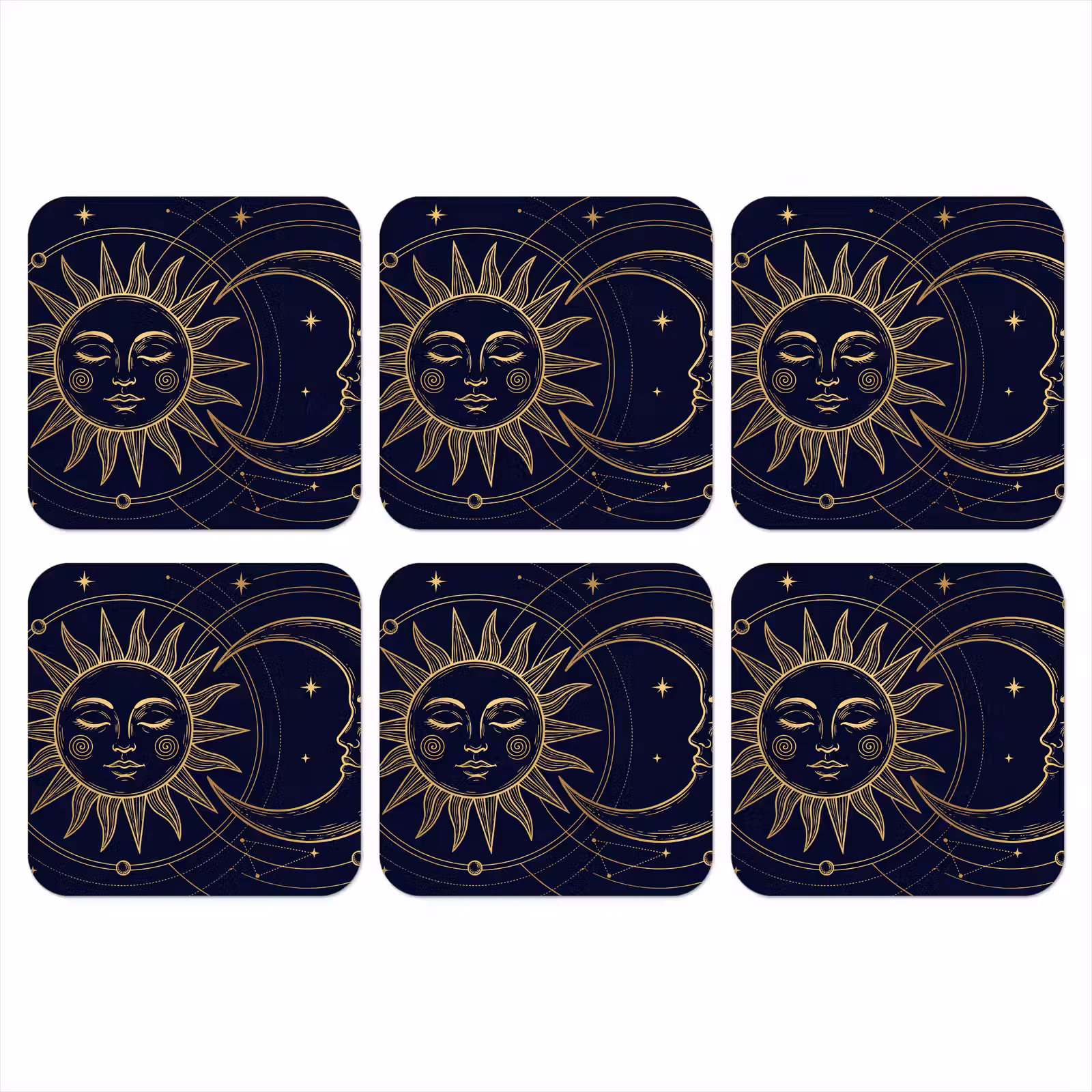 Onderzetter - Zon - Maan - Astrologie — 1