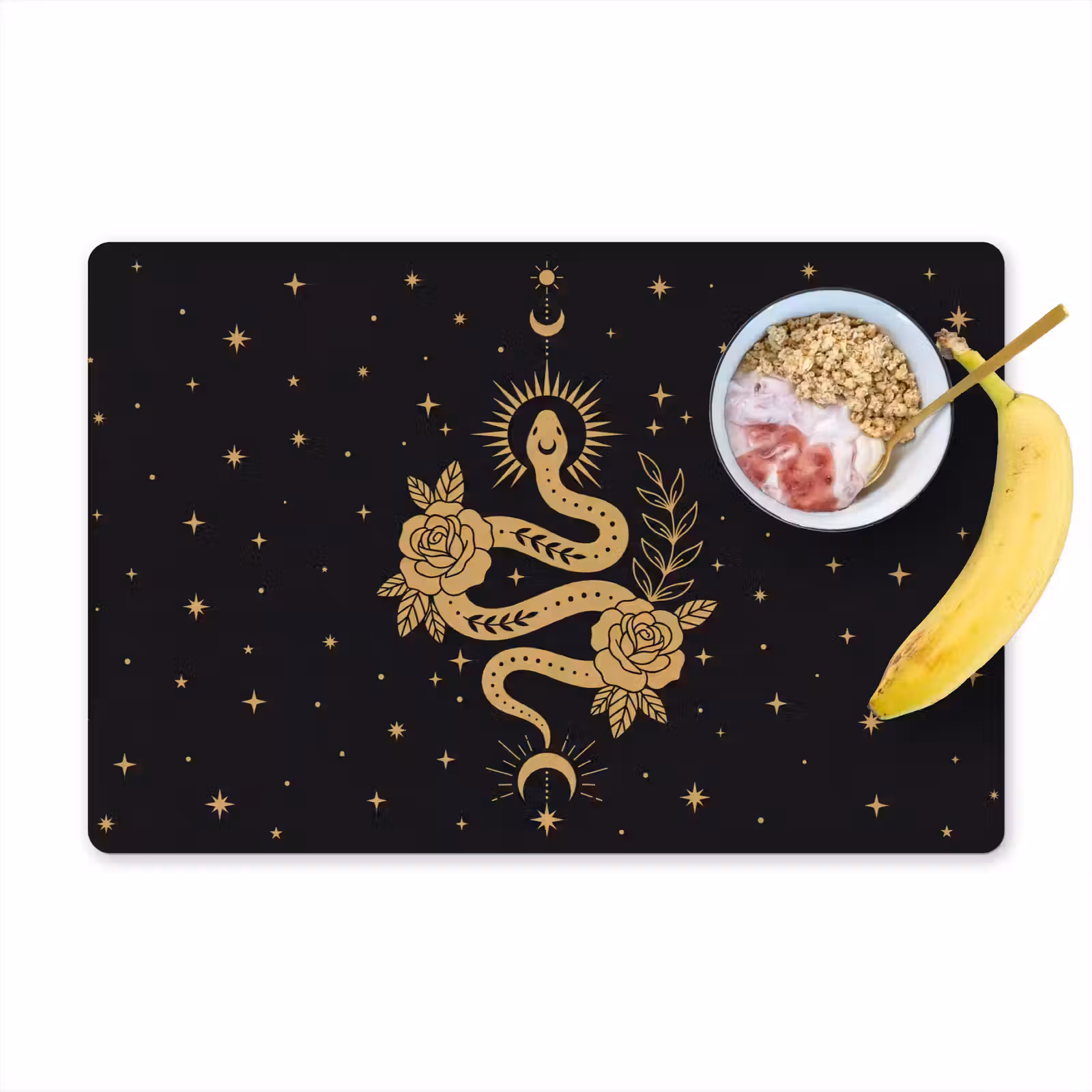 Placemat - 6 stuks - Slang - Bloemen - Mystiek — 1