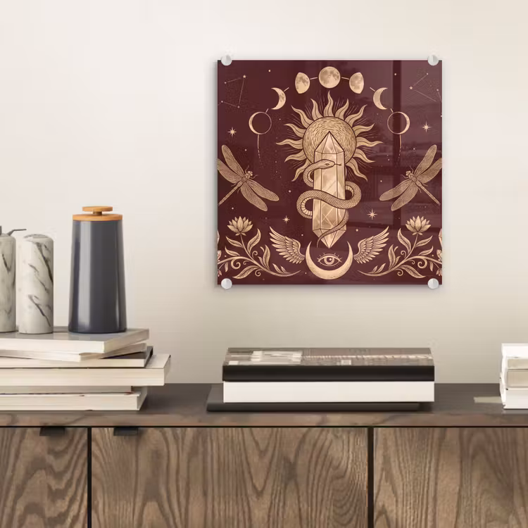 Glas schilderij - Mystiek - Hemel - Goud — 2