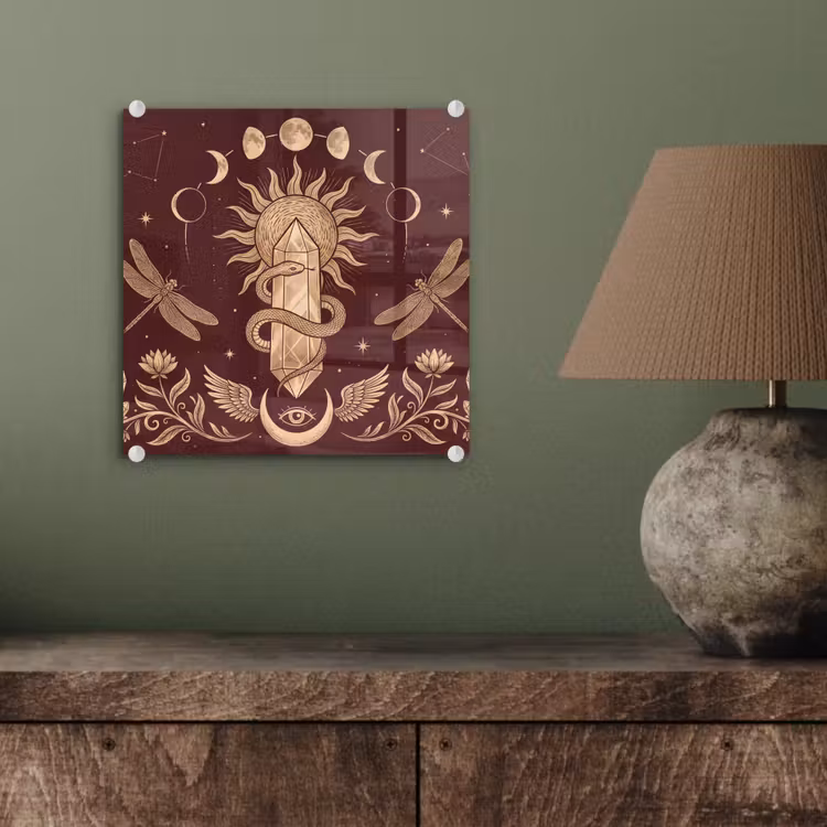 Glas schilderij - Mystiek - Hemel - Goud — 4