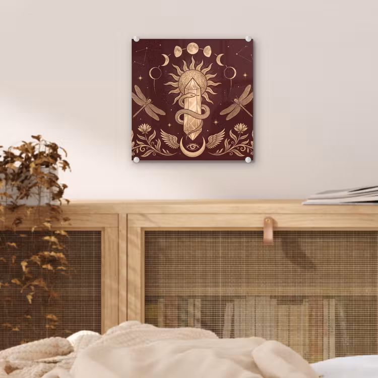 Glas schilderij - Mystiek - Hemel - Goud — 5