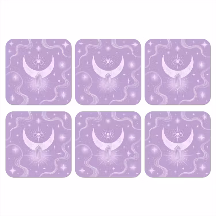 Onderzetter - Maan - Mystiek - Paars — 1