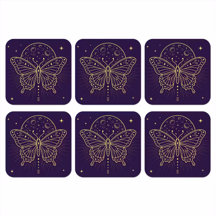 Onderzetter - Vlinder - Maan - Mystiek — 1