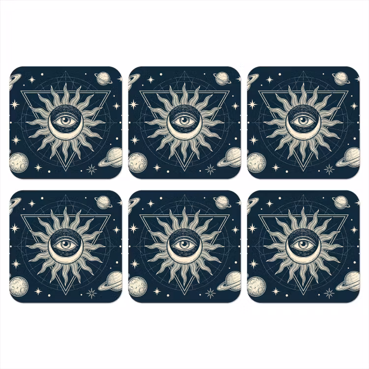 Onderzetter - Zon Maan Sterren — 1