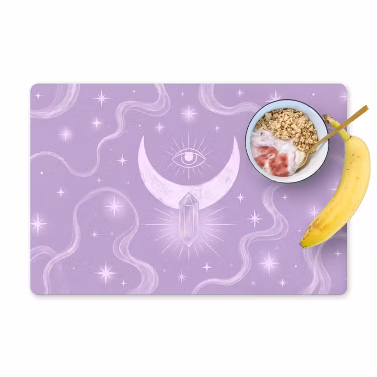 Placemat - 6 stuks - Maan - Mystiek - Paars — 1