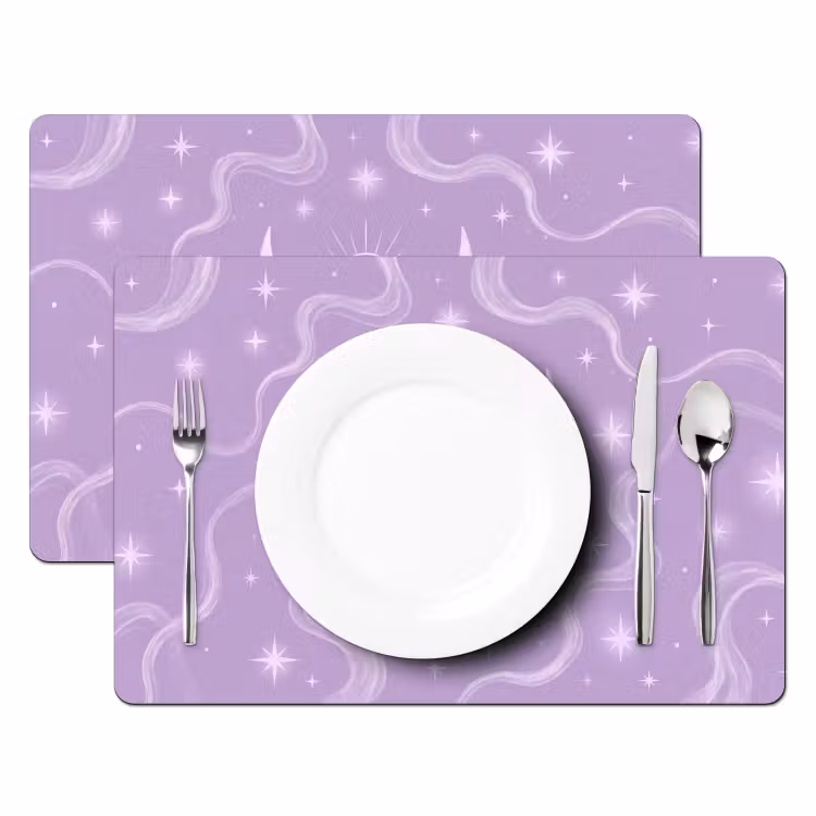 Placemat - 6 stuks - Maan - Mystiek - Paars — 2