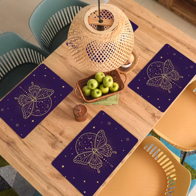 Placemat - 6 stuks - Vlinder - Maan - Mystiek — 4