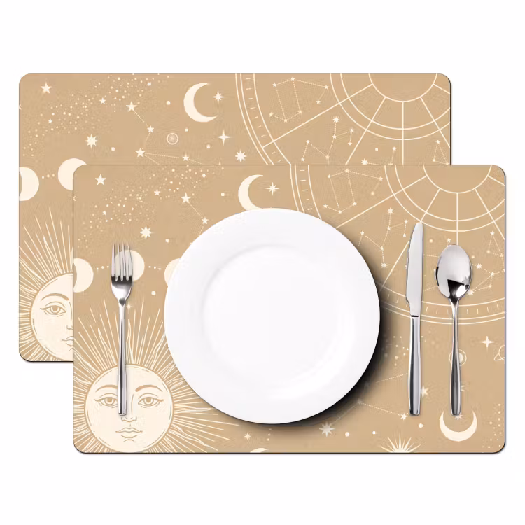 Placemat - 6 stuks - Zon - Maan - Sterren — 2