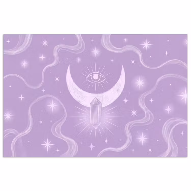 Poster - Maan - Mystiek - Paars — 1