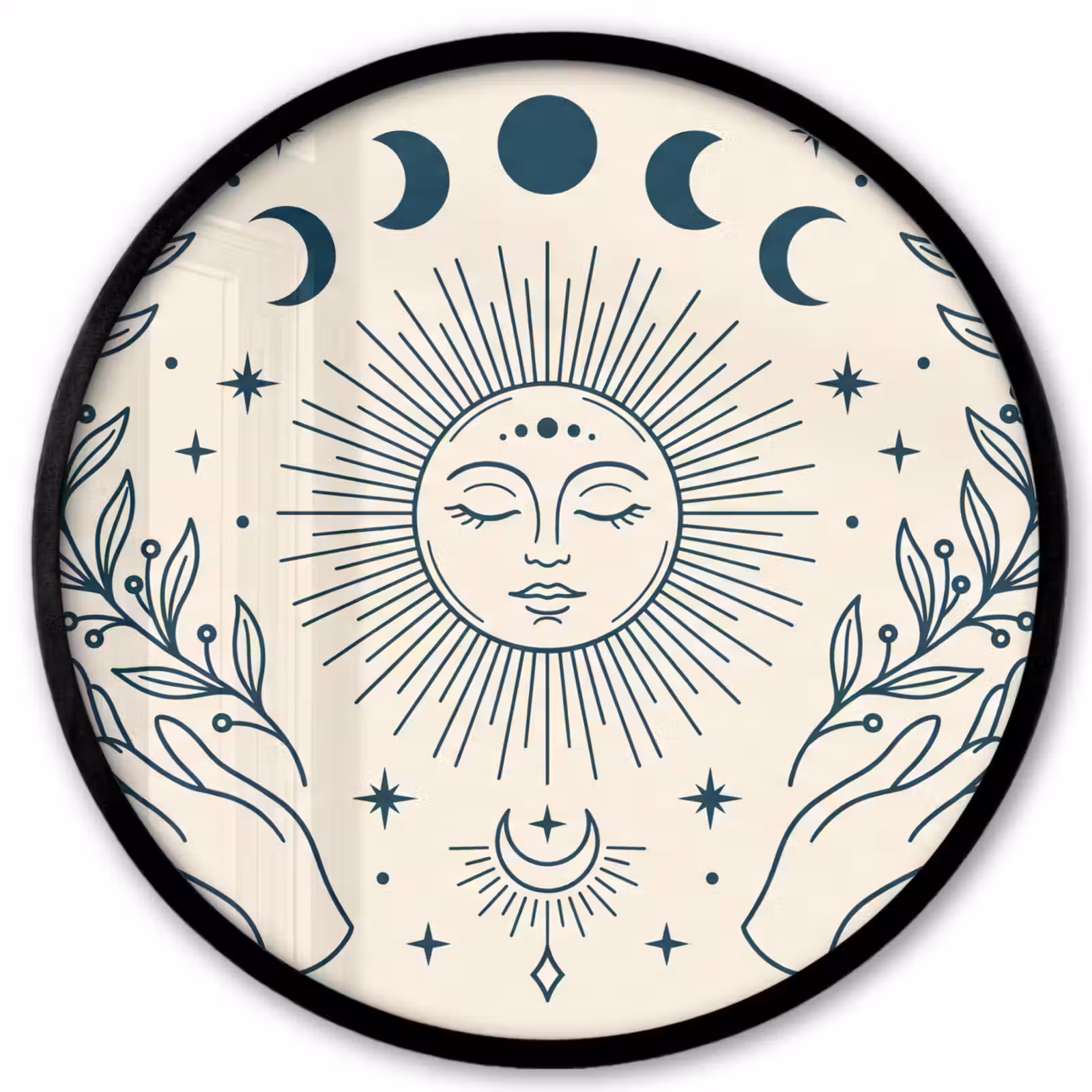 Ronde fotolijst - Zon Maan Illustratie — 1