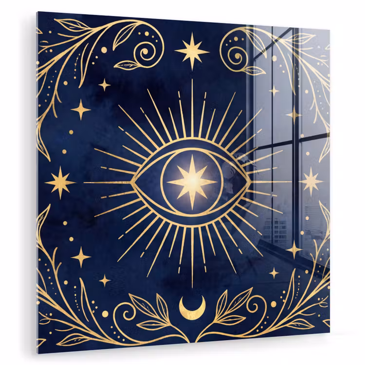 Glas schilderij - Oog - Patroon - Mystiek — 1