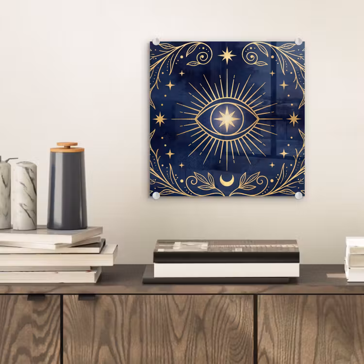 Glas schilderij - Oog - Patroon - Mystiek — 2