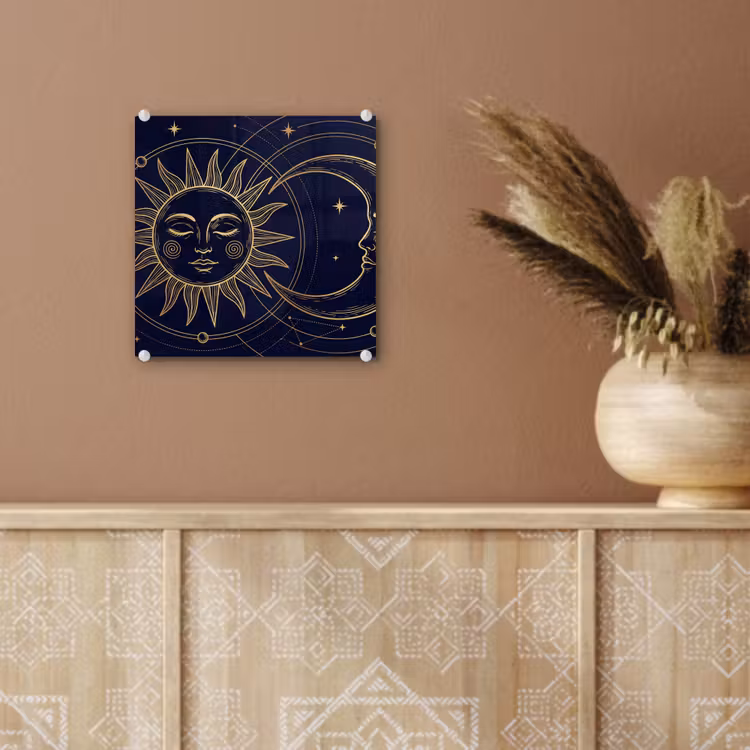Glas schilderij - Zon - Maan - Astrologie — 6