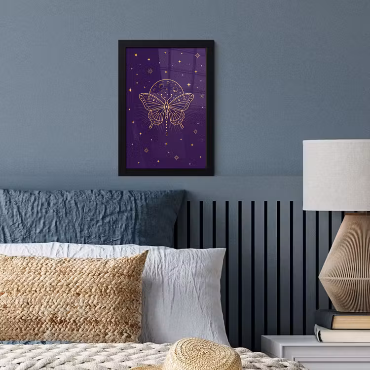 Poster met lijst - Vlinder - Maan - Mystiek — 4