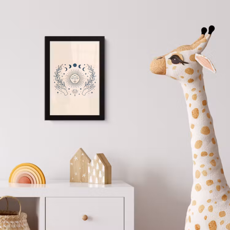 Poster met lijst - Zon Maan Illustratie — 5