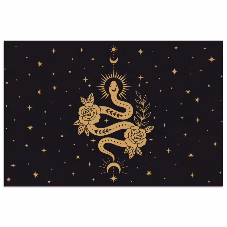 Poster - Slang - Bloemen - Mystiek — 1