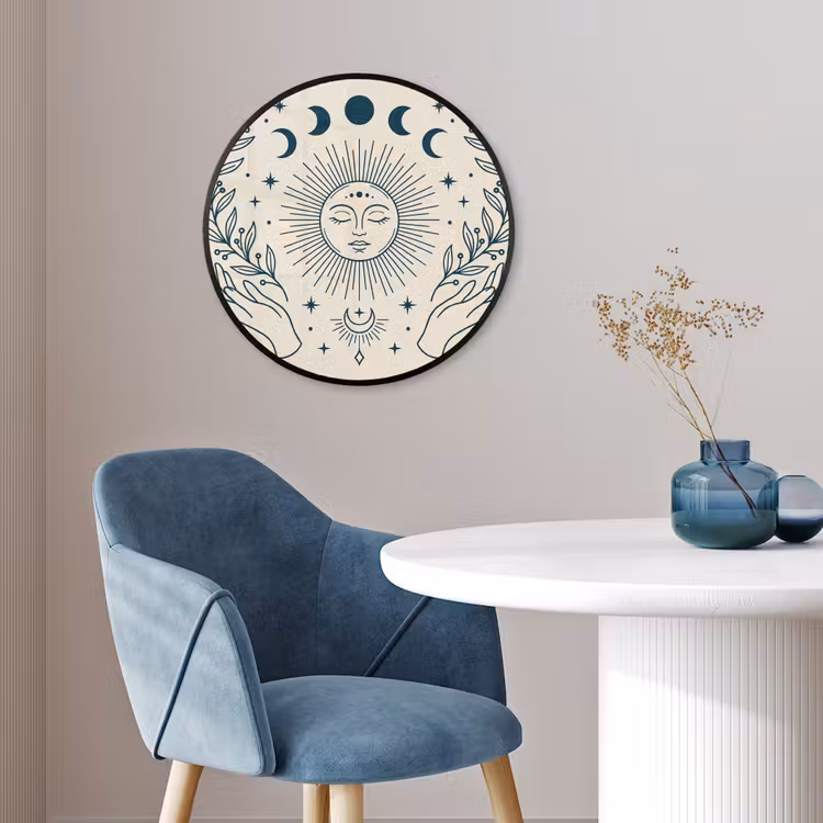 Ronde fotolijst - Zon Maan Illustratie — 4