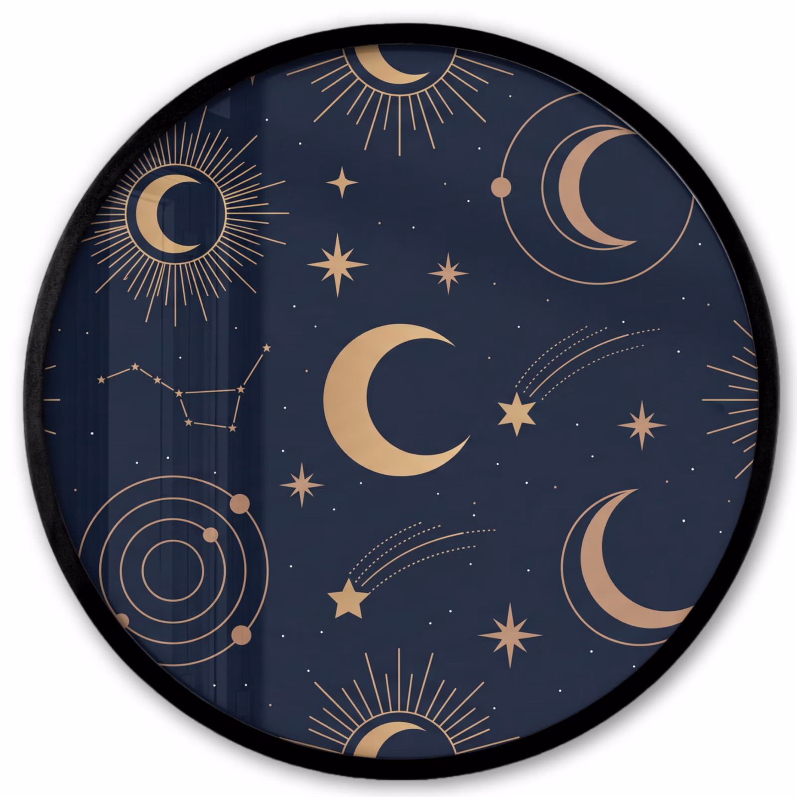 Ronde fotolijst - Maan - Sterren - Goud — 1