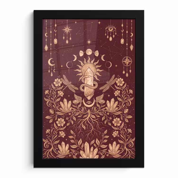 Poster met lijst - Mystiek - Hemel - Goud — 1