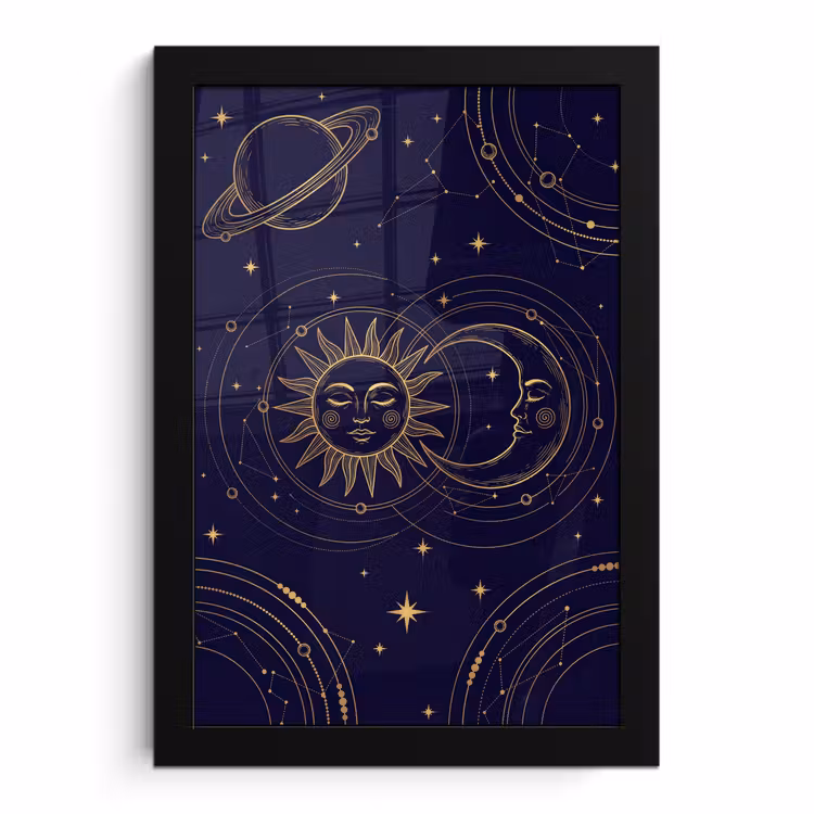 Poster met lijst - Zon - Maan - Astrologie — 1