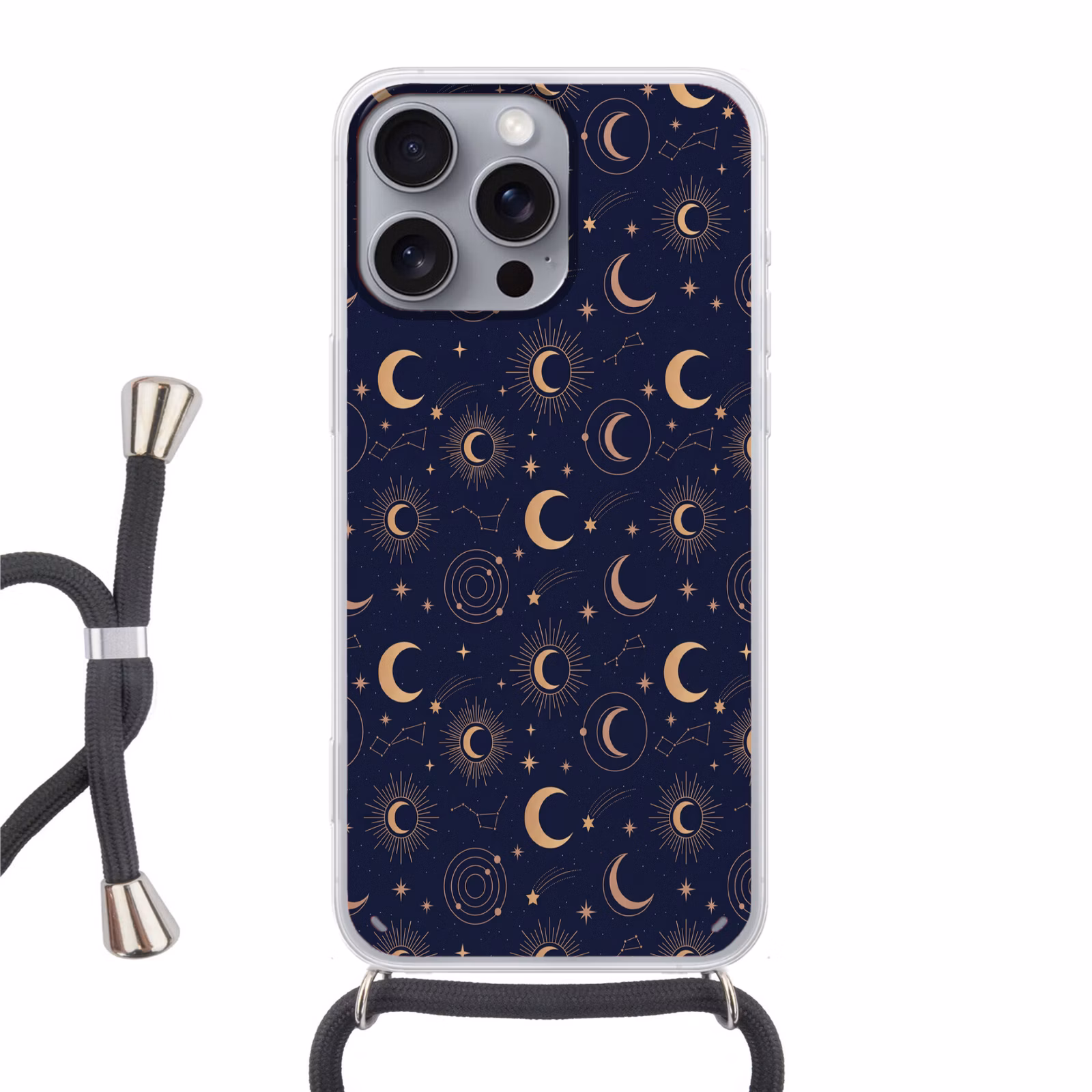Telefoonhoesje met koord - Maan - Sterren - Goud — 1