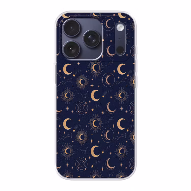 Telefoonhoesje - Maan - Sterren - Goud — 1