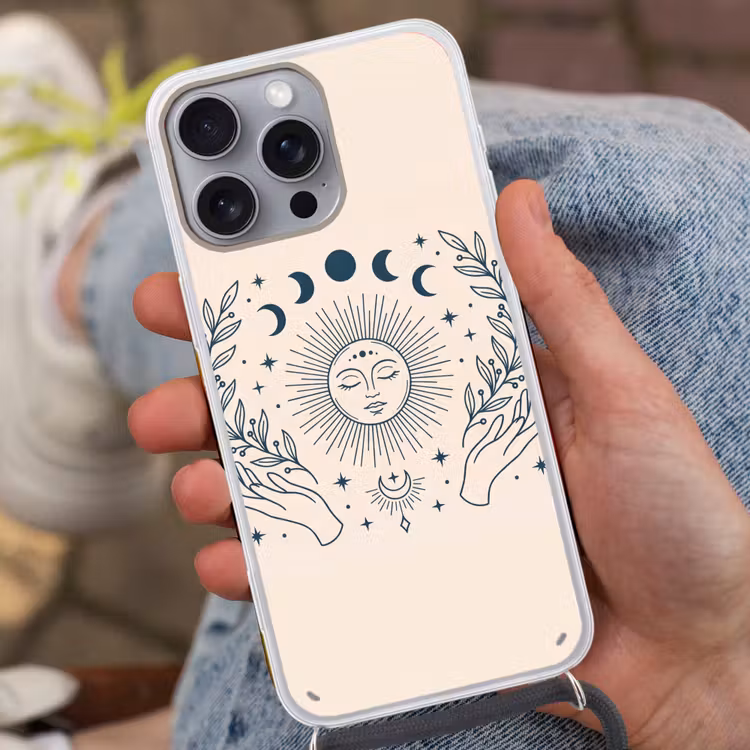 Telefoonhoesje met koord - Zon Maan Illustratie — 2