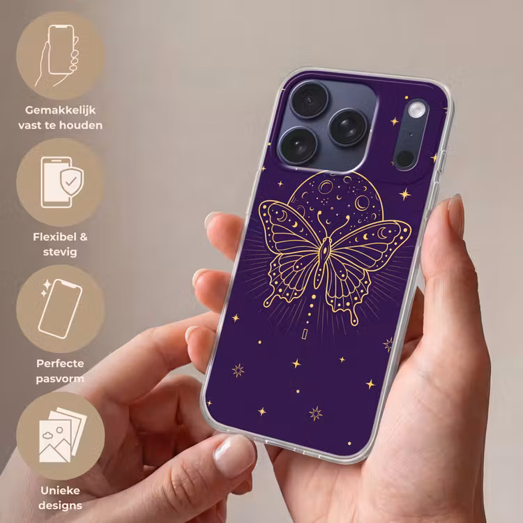 Telefoonhoesje - Vlinder - Maan - Mystiek — 4