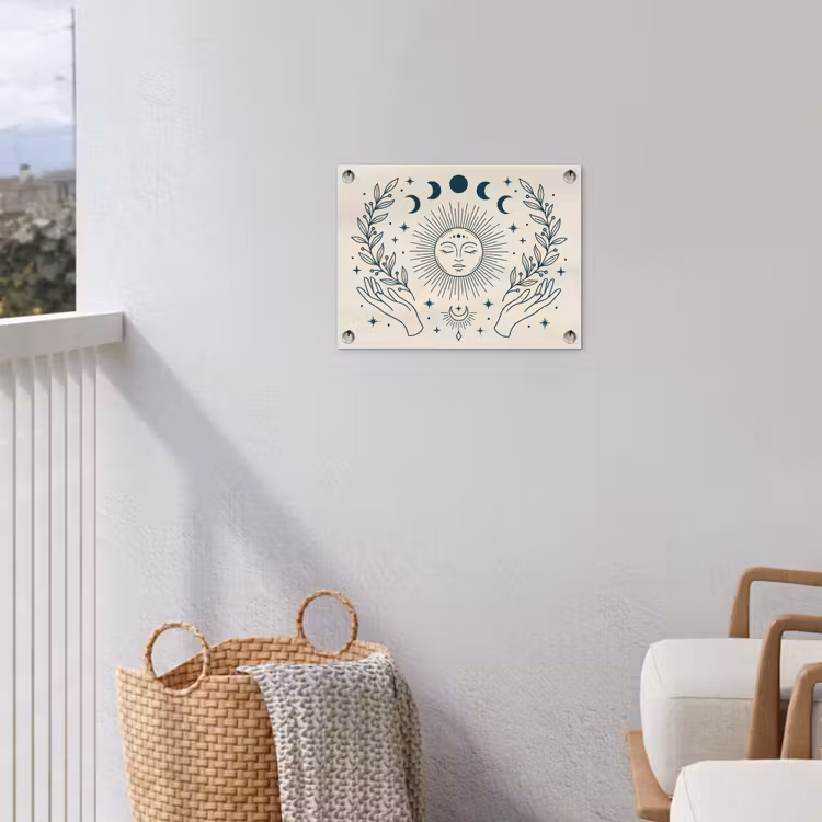 Tuinposter - Zon Maan Illustratie — 3