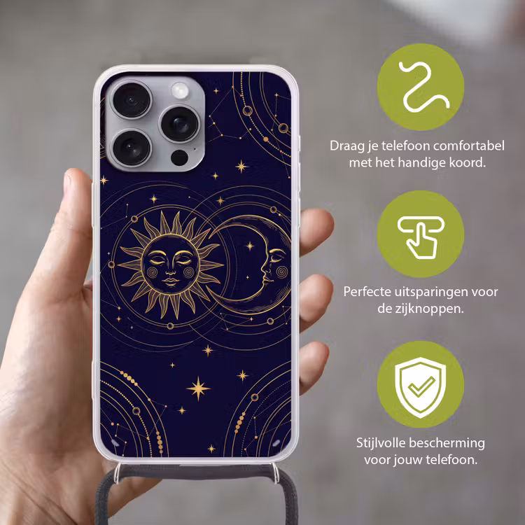 Telefoonhoesje met koord - Zon - Maan - Astrologie — 4