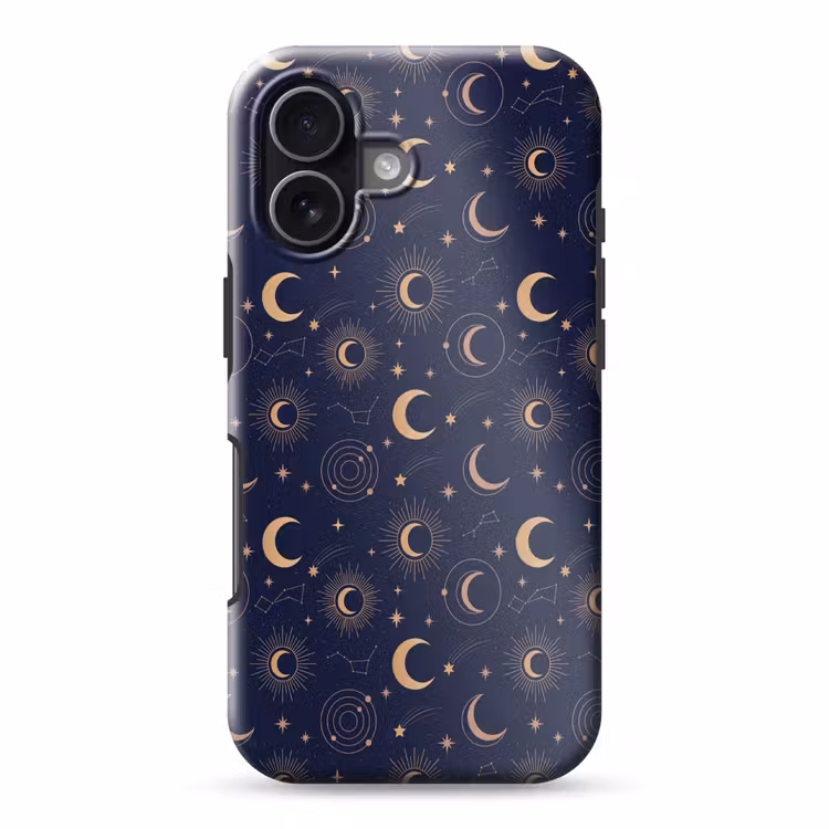 Telefoonhoesje Toughcase - Maan - Sterren - Goud — 1