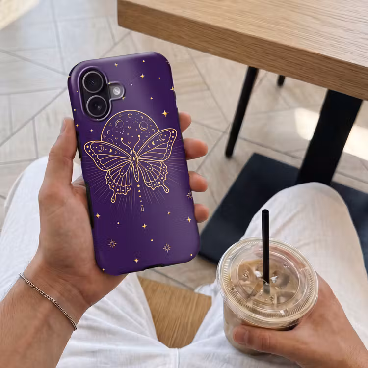 Telefoonhoesje Toughcase - Vlinder - Maan - Mystiek — 4